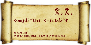 Komjáthi Kristóf névjegykártya
